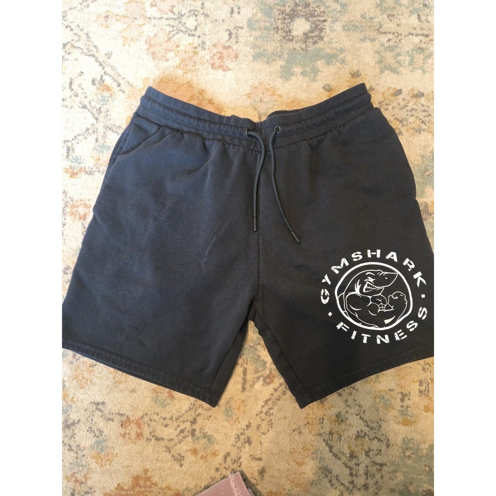 Gymshark Shorts Mens Medium Black 7 Inch Sweat Cotton Athletic Gym Training
